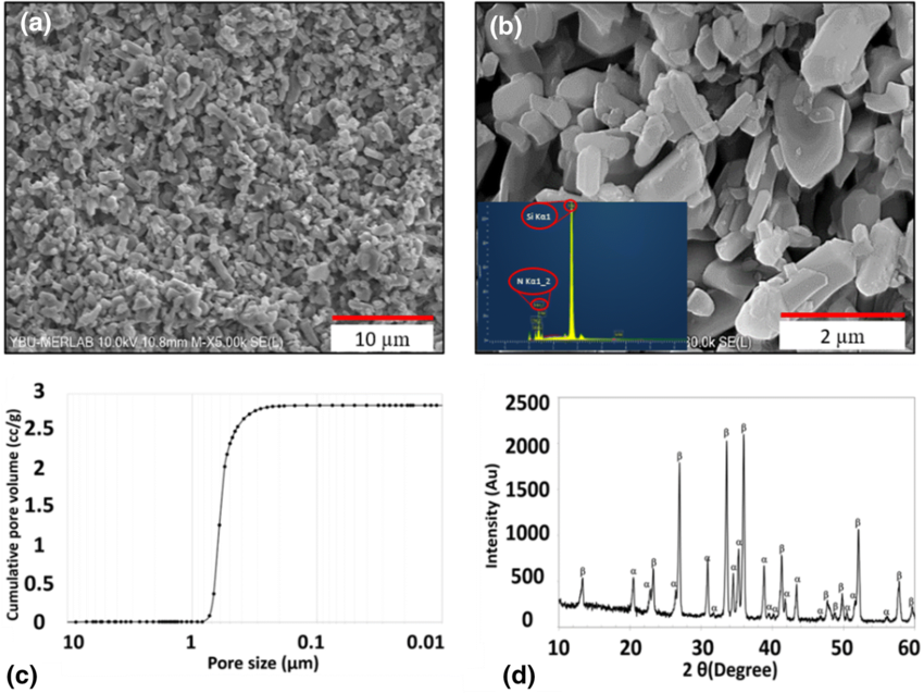 sem-se-images-of-si3n4-ceramic-at-a-5000---and-b-30-000---magnifications--c-pore-size-distribution-a